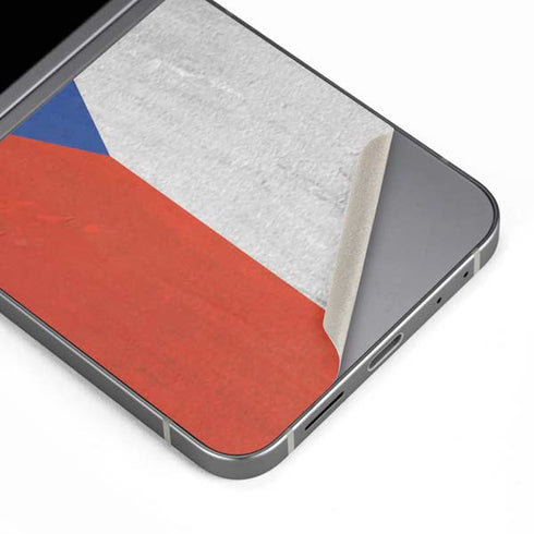 Czech Republic Flag Distressed Galaxy Z Flip6 Skin